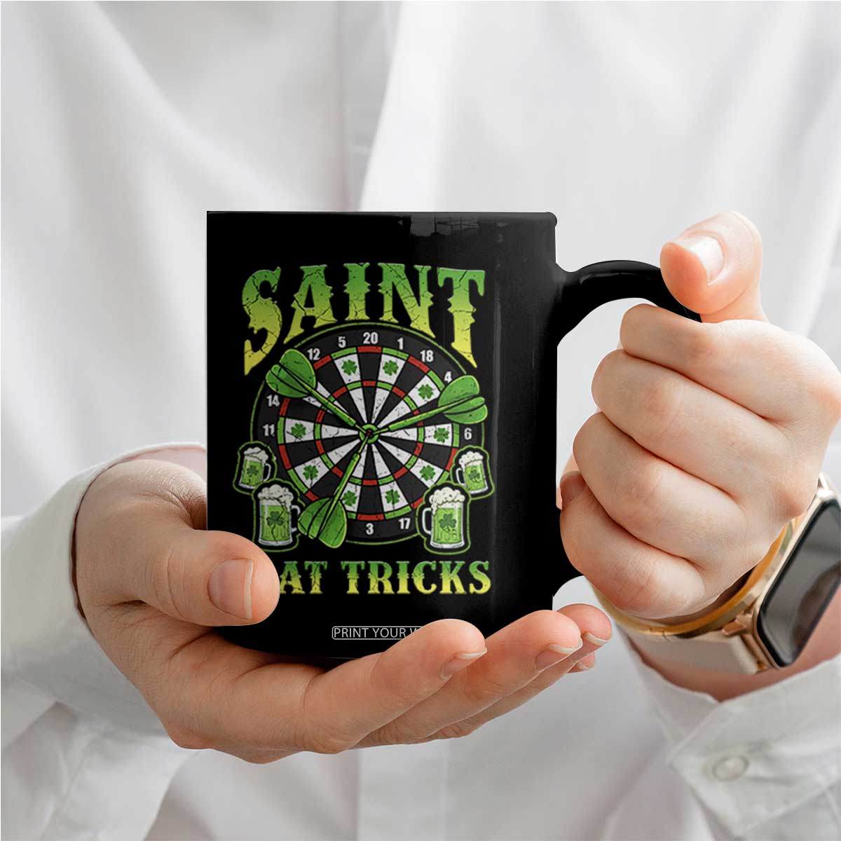 Saint Hat Tricks St Patricks Day Coffee Mug Darts Player Gift TS12 Print Your Wear