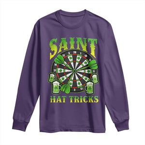 Saint Hat Tricks St Patricks Day Long Sleeve Shirt Darts Player Gift TS12 Purple Print Your Wear