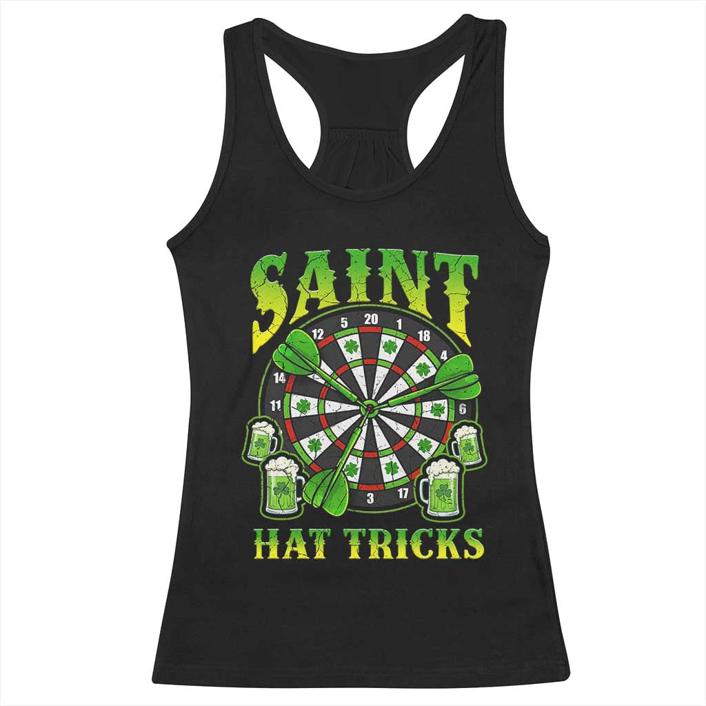 Saint Hat Tricks St Patricks Day Racerback Tank Top Darts Player Gift TS12 Black Print Your Wear