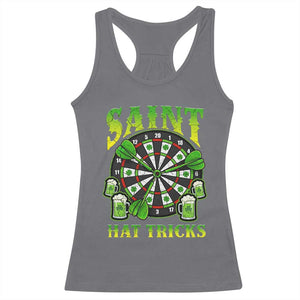 Saint Hat Tricks St Patricks Day Racerback Tank Top Darts Player Gift TS12 Charcoal Print Your Wear
