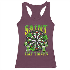 Saint Hat Tricks St Patricks Day Racerback Tank Top Darts Player Gift TS12 Maroon Print Your Wear