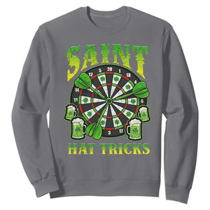 Saint Hat Tricks St Patricks Day Sweatshirt Darts Player Gift TS12 Charcoal Print Your Wear