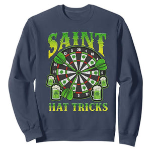 Saint Hat Tricks St Patricks Day Sweatshirt Darts Player Gift TS12 Navy Print Your Wear
