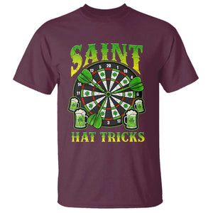 Saint Hat Tricks St Patricks Day T Shirt Darts Player Gift TS12 Maroon Print Your Wear