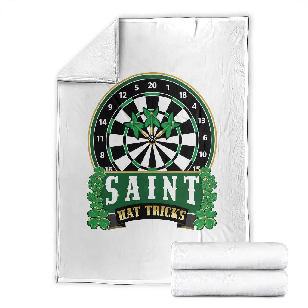 Saint Hat Tricks Throw Blanket St Patricks Day Dart Thrower Gift TS12 White Print Your Wear
