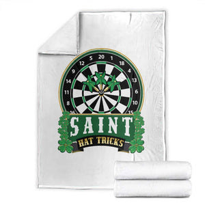 Saint Hat Tricks Throw Blanket St Patricks Day Dart Thrower Gift TS12 White Print Your Wear