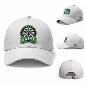 Saint Hat Tricks Baseball Cap St Patricks Day Dart Thrower Gift TS12 Baseball Cap Universal Fit White Print Your Wear
