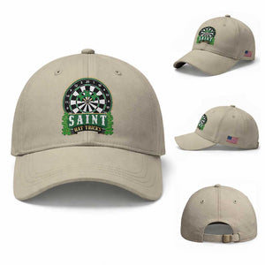 Saint Hat Tricks Baseball Cap St Patricks Day Dart Thrower Gift TS12 Baseball Cap Universal Fit Beige Print Your Wear