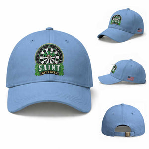 Saint Hat Tricks Baseball Cap St Patricks Day Dart Thrower Gift TS12 Baseball Cap Universal Fit Light Blue Print Your Wear
