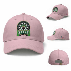 Saint Hat Tricks Baseball Cap St Patricks Day Dart Thrower Gift TS12 Baseball Cap Universal Fit Light Pink Print Your Wear