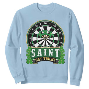 Saint Hat Tricks Sweatshirt St Patricks Day Dart Thrower Gift TS12 Light Blue Print Your Wear