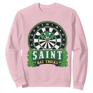Saint Hat Tricks Sweatshirt St Patricks Day Dart Thrower Gift TS12 Light Pink Print Your Wear
