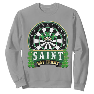 Saint Hat Tricks Sweatshirt St Patricks Day Dart Thrower Gift TS12 Sport Gray Print Your Wear