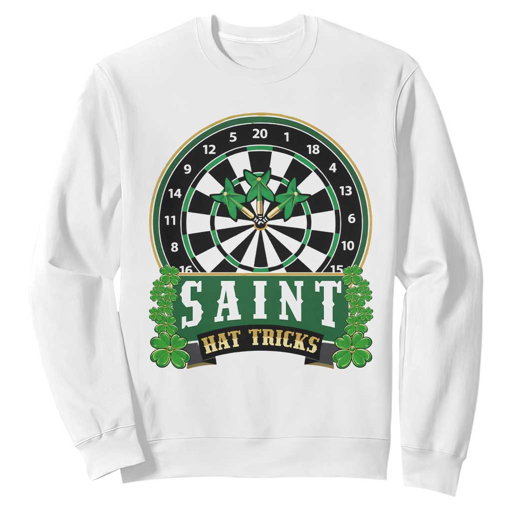 Saint Hat Tricks Sweatshirt St Patricks Day Dart Thrower Gift TS12 White Print Your Wear