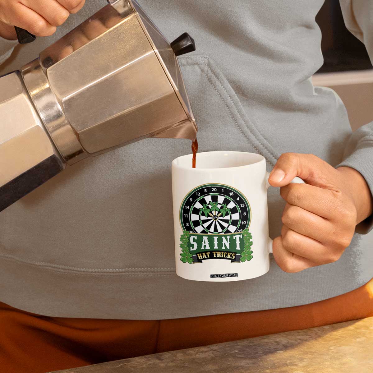 Saint Hat Tricks Coffee Mug St Patricks Day Dart Thrower Gift TS12 Print Your Wear