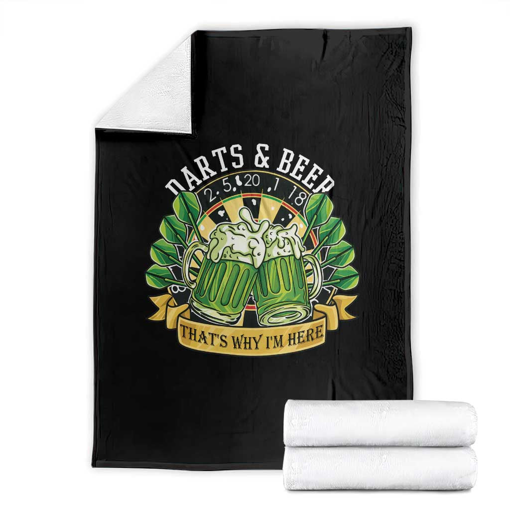 Beer And Darts St Patricks Day Gift Throw Blanket That Is Why I Am Here TS12 Black Print Your Wear