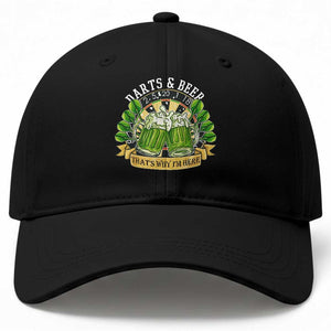 Beer And Darts St Patricks Day Gift Baseball Cap That Is Why I Am Here TS12 Print Your Wear