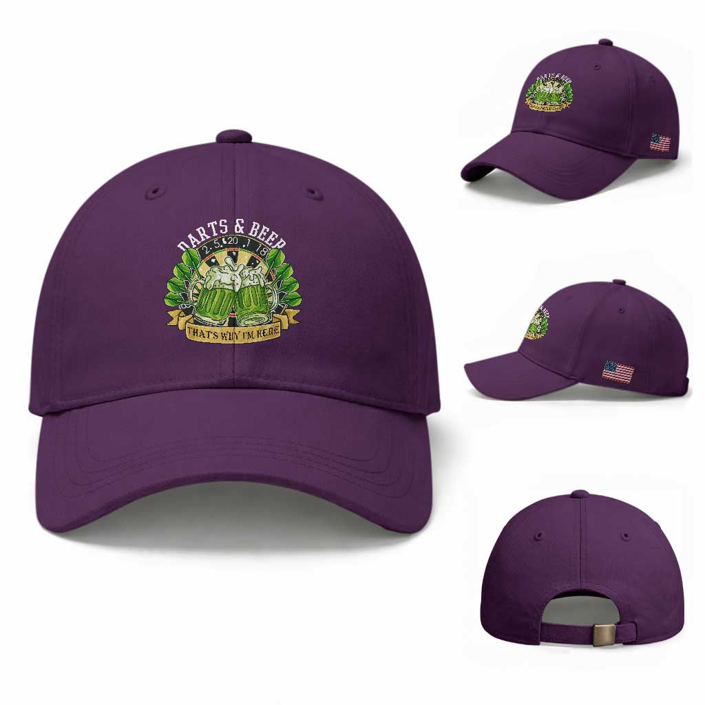 Beer And Darts St Patricks Day Gift Baseball Cap That Is Why I Am Here TS12 Baseball Cap Universal Fit Purple Print Your Wear