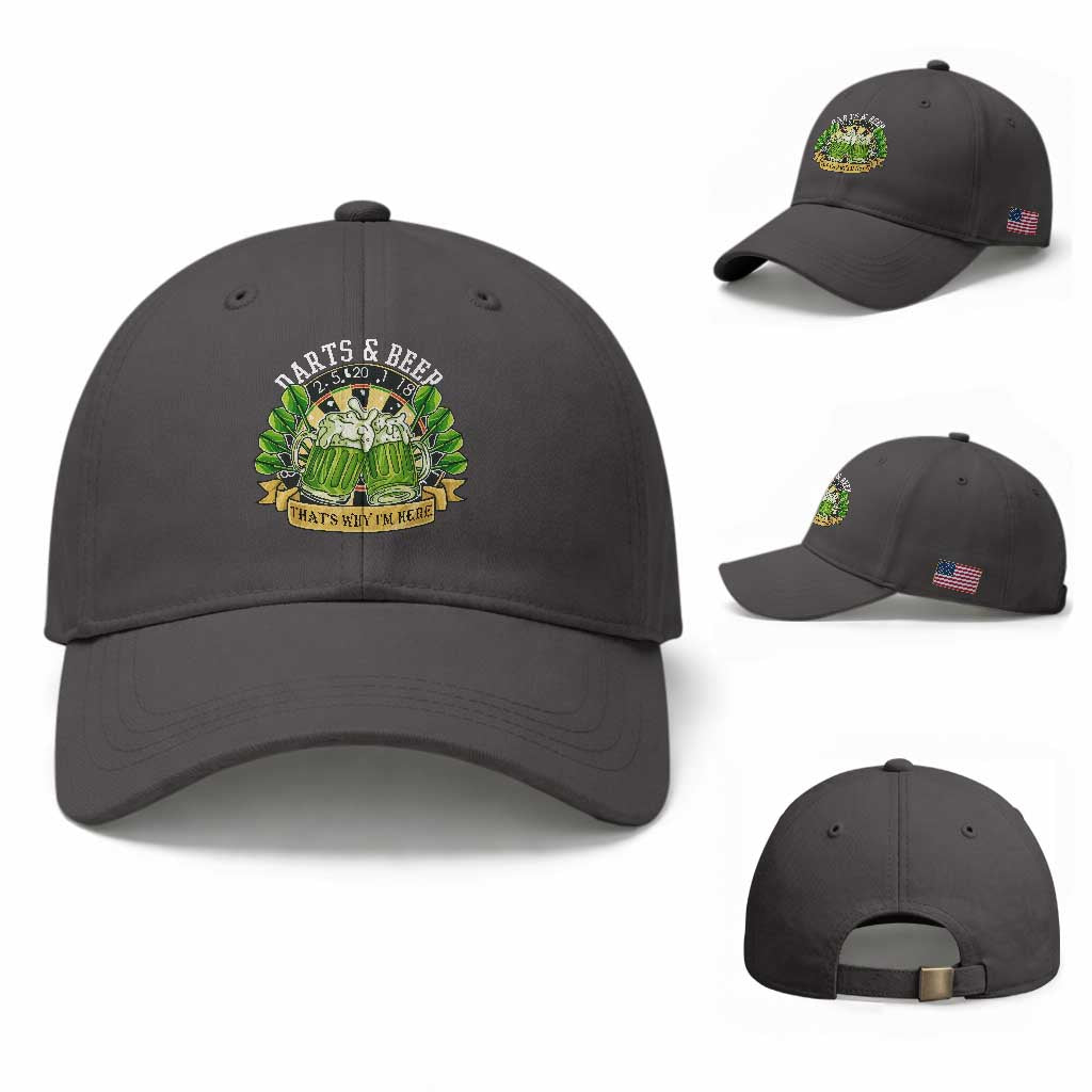 Beer And Darts St Patricks Day Gift Baseball Cap That Is Why I Am Here TS12 Baseball Cap Universal Fit Dark Gray Print Your Wear