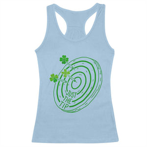 Dirty Humor Dartist St Patricks Day Gift Racerback Tank Top Just The Tip TS12 Light Blue Print Your Wear