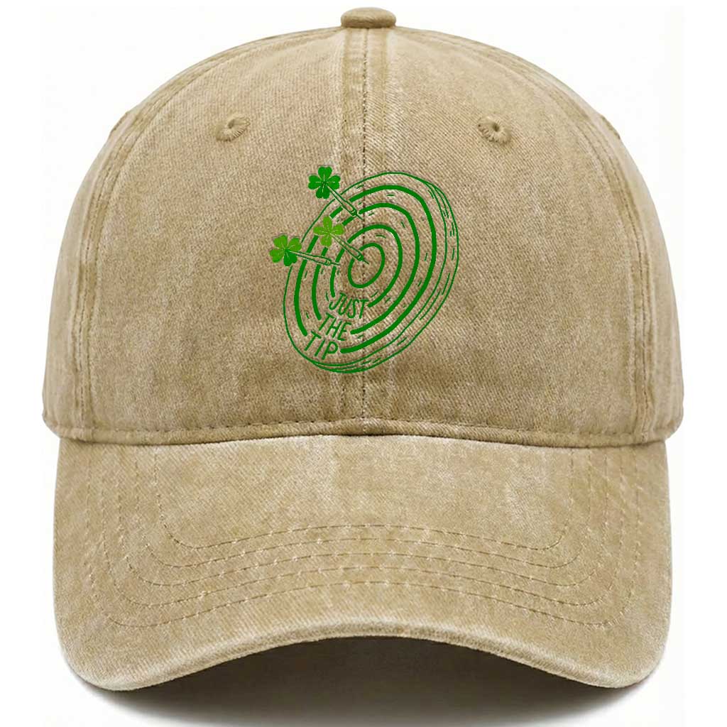 Dirty Humor Dartist St Patricks Day Gift Washed Cotton Baseball Cap Just The Tip TS12 Print Your Wear