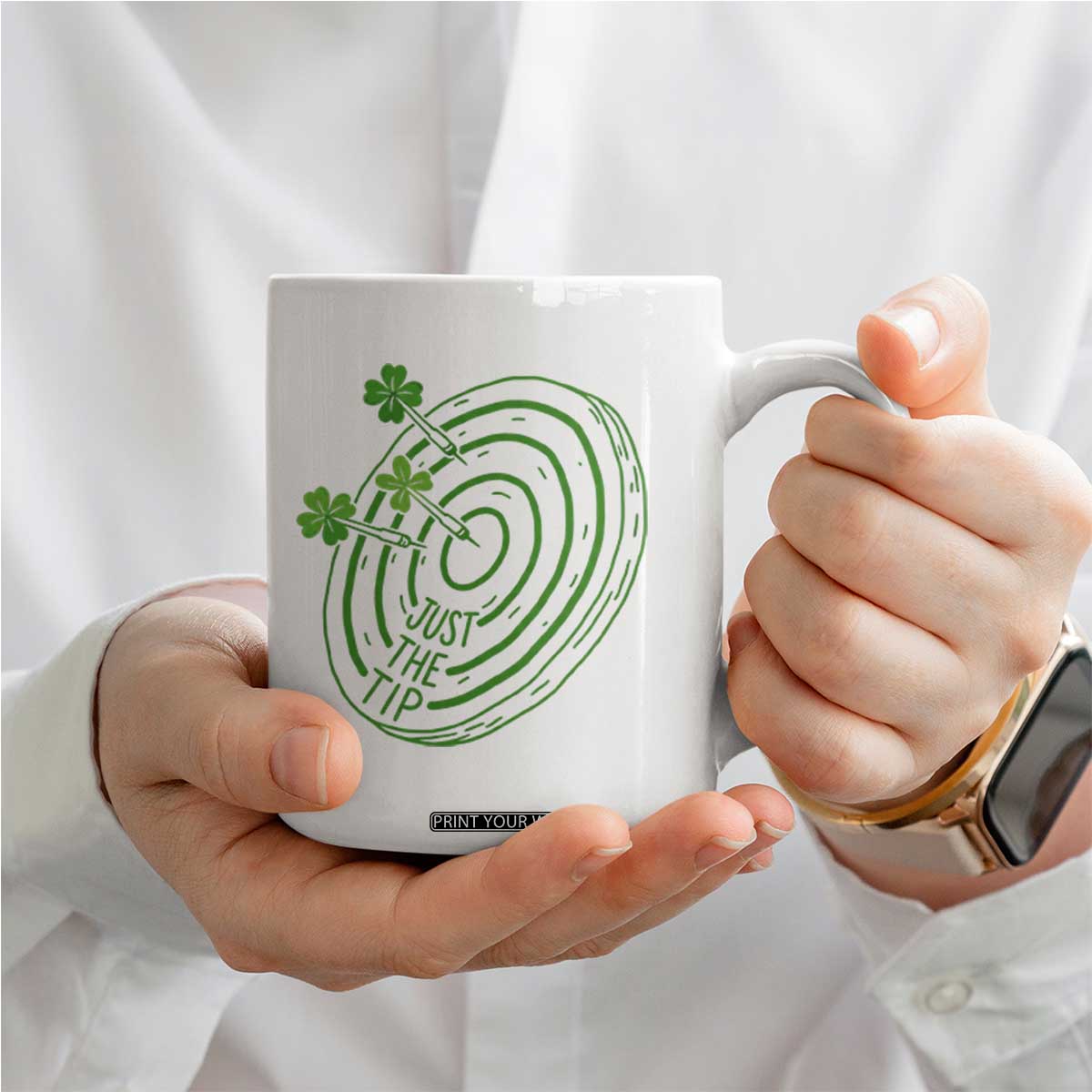 Dirty Humor Dartist St Patricks Day Gift Coffee Mug Just The Tip TS12 Print Your Wear
