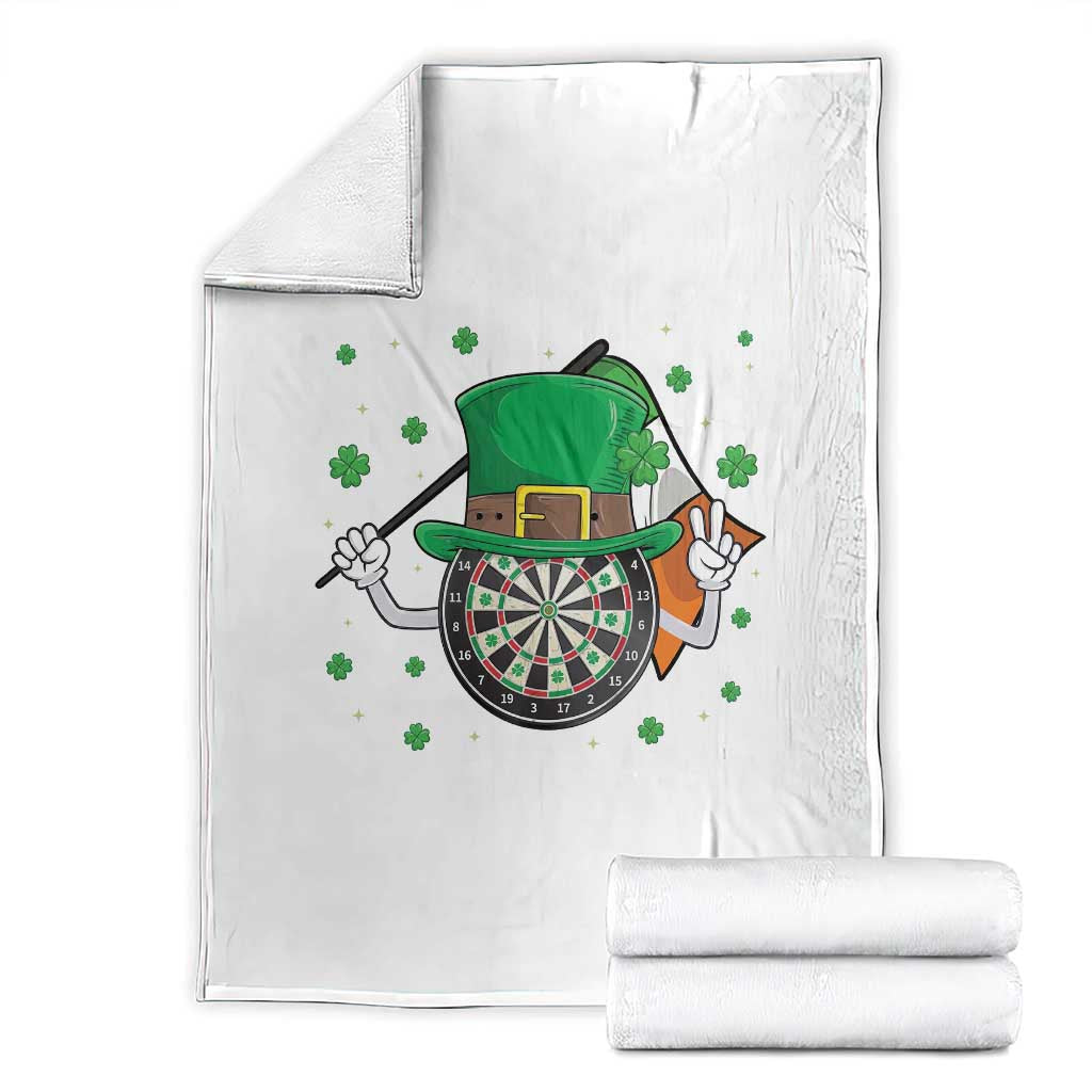 Lucky Darts Board With Irish Flag Throw Blanket St Patricks Day Gift TS12 White Print Your Wear