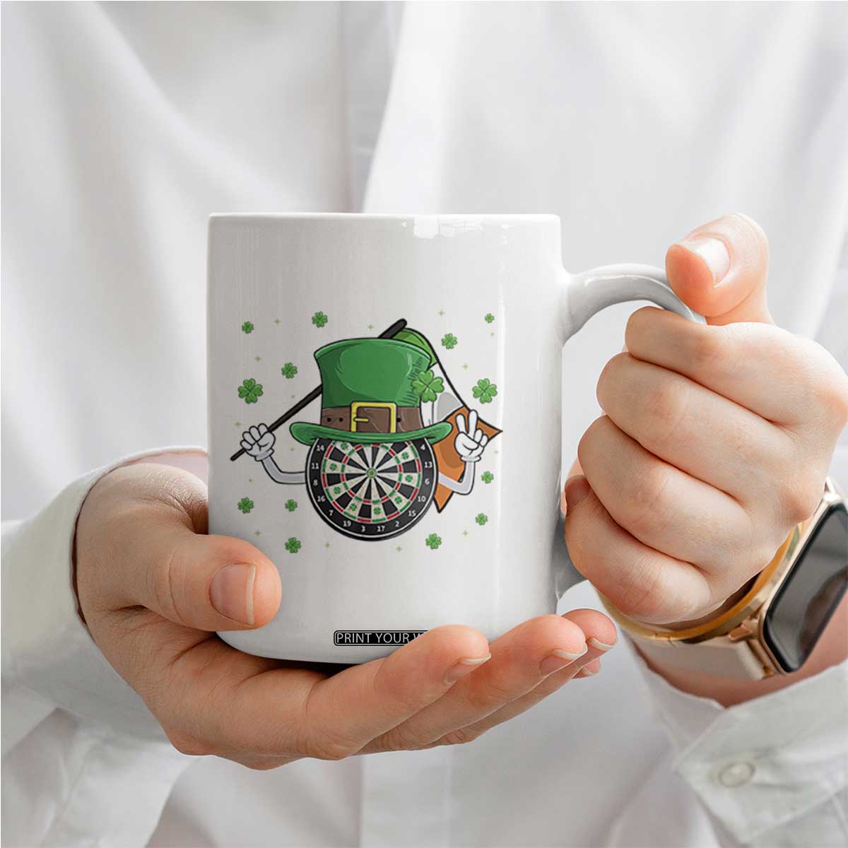 Lucky Darts Board With Irish Flag Coffee Mug St Patricks Day Gift TS12 Print Your Wear