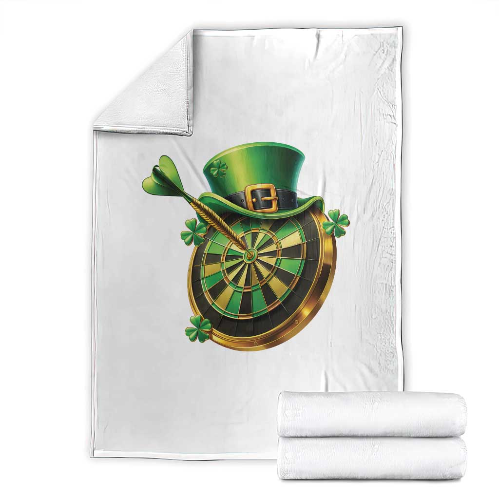 St Patricks Day Irish Darts Board Celebration Gift Throw Blanket TS12 White Print Your Wear