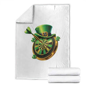 St Patricks Day Irish Darts Board Celebration Gift Throw Blanket TS12 White Print Your Wear