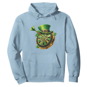 St Patricks Day Irish Darts Board Celebration Gift Hoodie TS12 Light Blue Print Your Wear