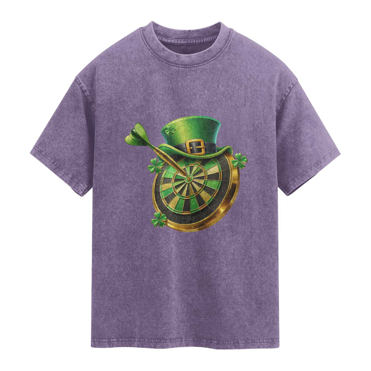 St Patricks Day Irish Darts Board Celebration Gift Washed Cotton T-Shirt