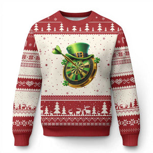 St Patricks Day Irish Darts Board Celebration Gift Ugly Christmas Sweater TS12 Beige Red Print Your Wear