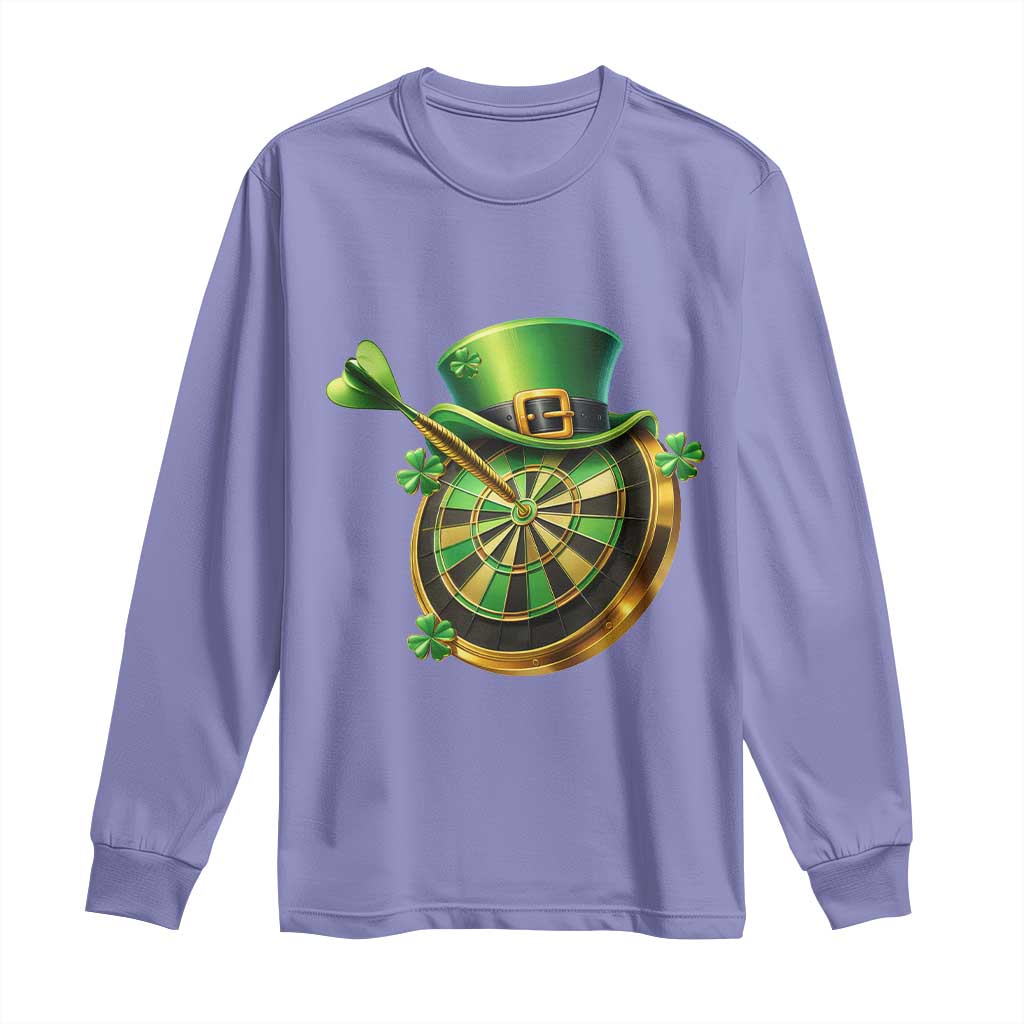 St Patricks Day Irish Darts Board Celebration Gift Long Sleeve Shirt TS12 Violet Print Your Wear