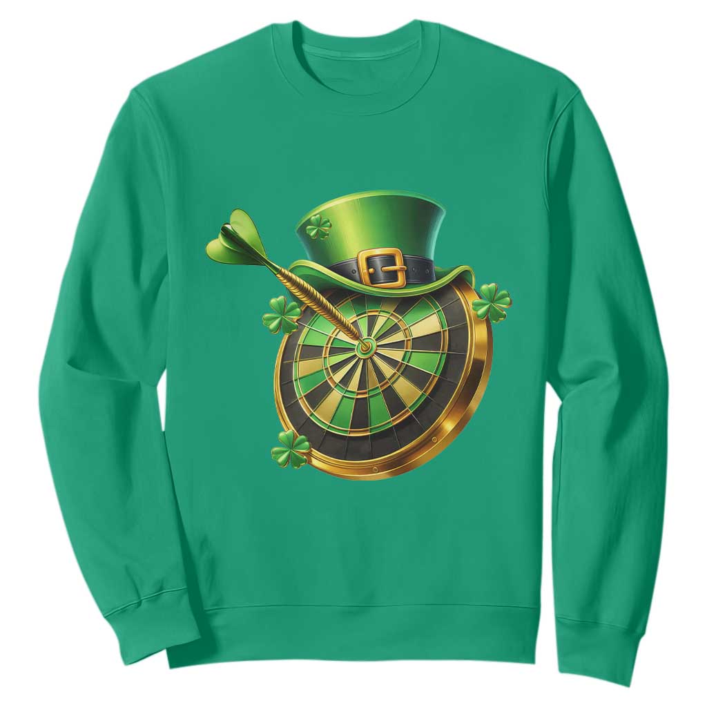 St Patricks Day Irish Darts Board Celebration Gift Sweatshirt TS12 Irish Green Print Your Wear
