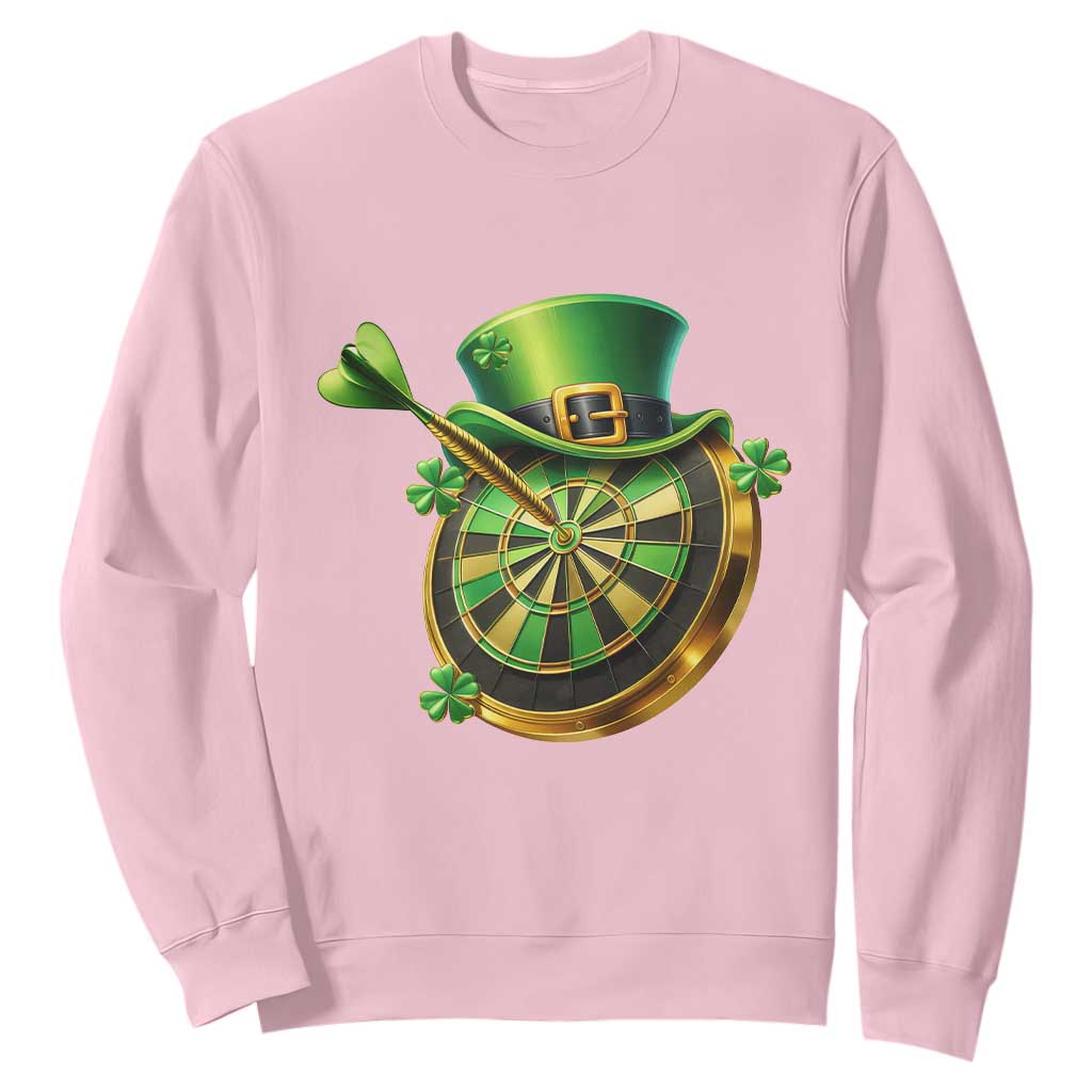 St Patricks Day Irish Darts Board Celebration Gift Sweatshirt TS12 Light Pink Print Your Wear