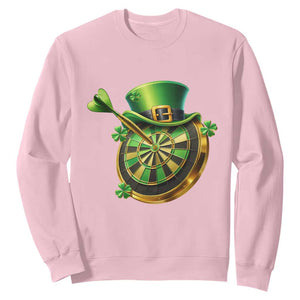 St Patricks Day Irish Darts Board Celebration Gift Sweatshirt TS12 Light Pink Print Your Wear