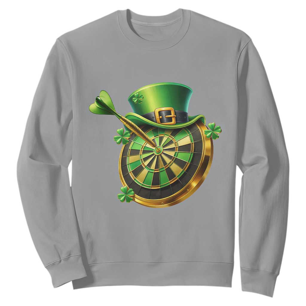 St Patricks Day Irish Darts Board Celebration Gift Sweatshirt TS12 Sport Gray Print Your Wear