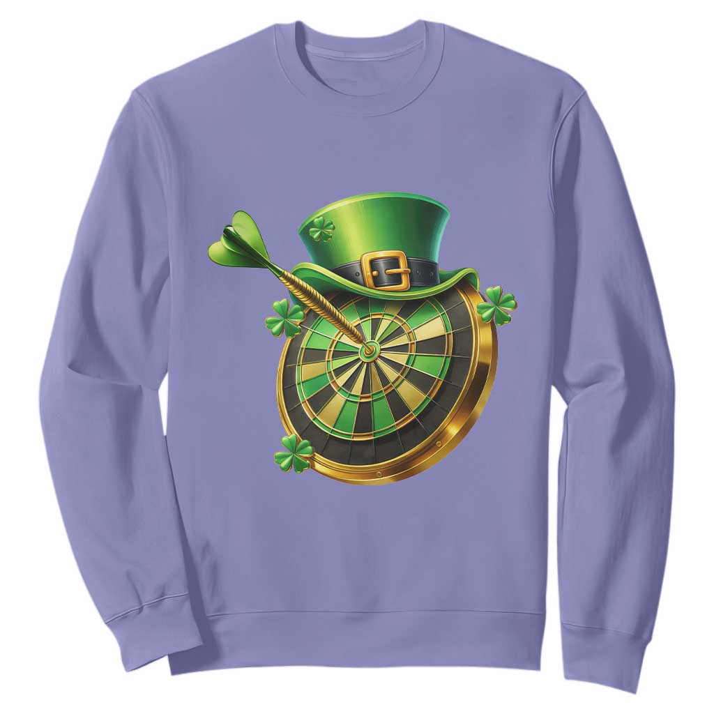 St Patricks Day Irish Darts Board Celebration Gift Sweatshirt TS12 Violet Print Your Wear