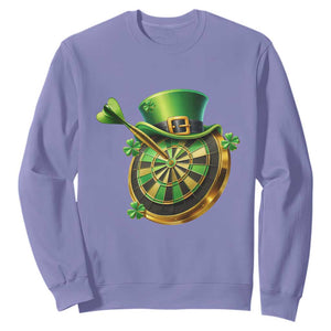 St Patricks Day Irish Darts Board Celebration Gift Sweatshirt TS12 Violet Print Your Wear