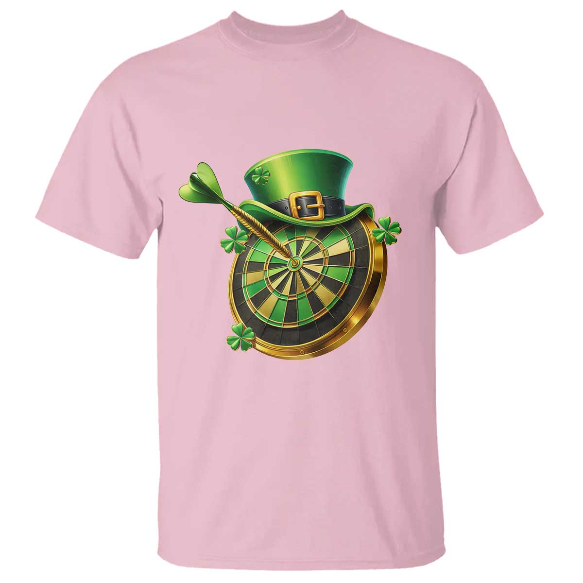 St Patricks Day Irish Darts Board Celebration Gift T Shirt TS12 Light Pink Print Your Wear