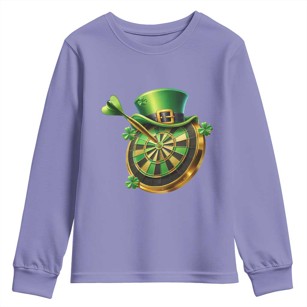 St Patricks Day Irish Darts Board Celebration Gift Youth Sweatshirt TS12 Violet Print Your Wear