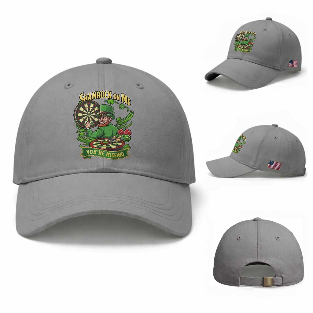 Shamrock On Me Youre Missing Baseball Cap St Patricks Day Darts Player Gift TS12 Baseball Cap Universal Fit Sport Gray Print Your Wear