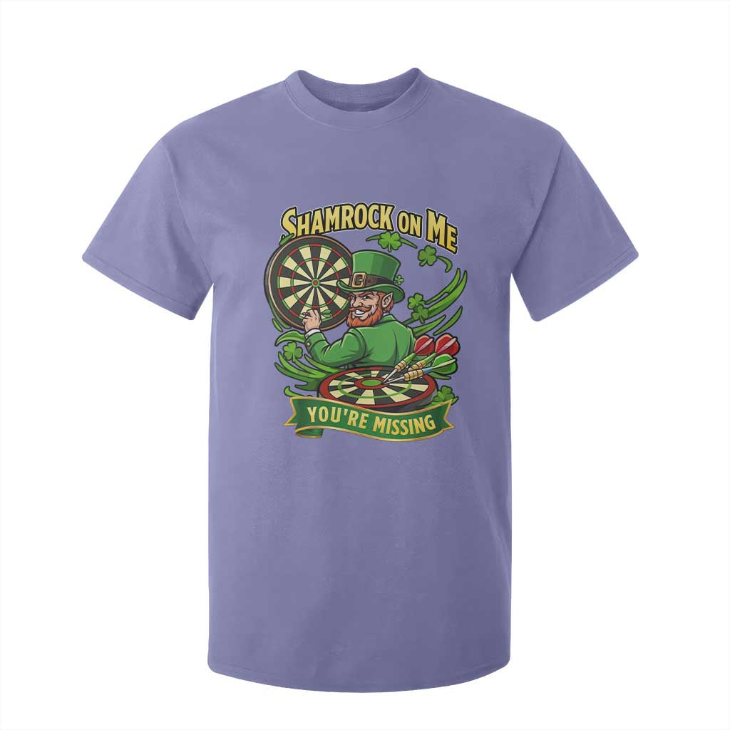 Shamrock On Me Youre Missing T Shirt For Kid St Patricks Day Darts Player Gift TS12 Violet Print Your Wear