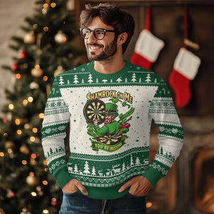 Shamrock On Me Youre Missing Ugly Christmas Sweater St Patricks Day Darts Player Gift TS12 Beige Green Print Your Wear