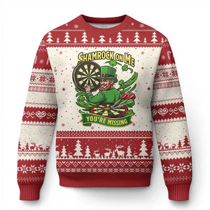 Shamrock On Me Youre Missing Ugly Christmas Sweater St Patricks Day Darts Player Gift TS12 Beige Red Print Your Wear