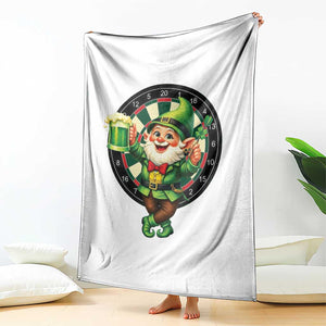 Cheerful Gnome Playing Darts Throw Blanket St Patricks Day Gift TS12 Print Your Wear