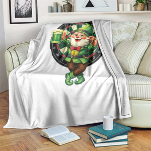 Cheerful Gnome Playing Darts Throw Blanket St Patricks Day Gift TS12 Print Your Wear