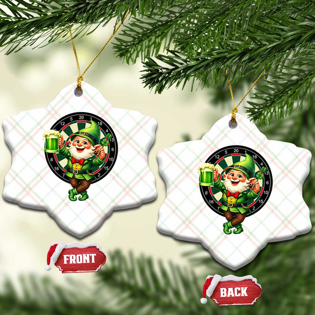 Cheerful Gnome Playing Darts Ceramic Ornament St Patricks Day Gift TS12 Print Your Wear