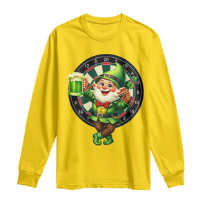 Cheerful Gnome Playing Darts Long Sleeve Shirt St Patricks Day Gift TS12 Daisy Print Your Wear
